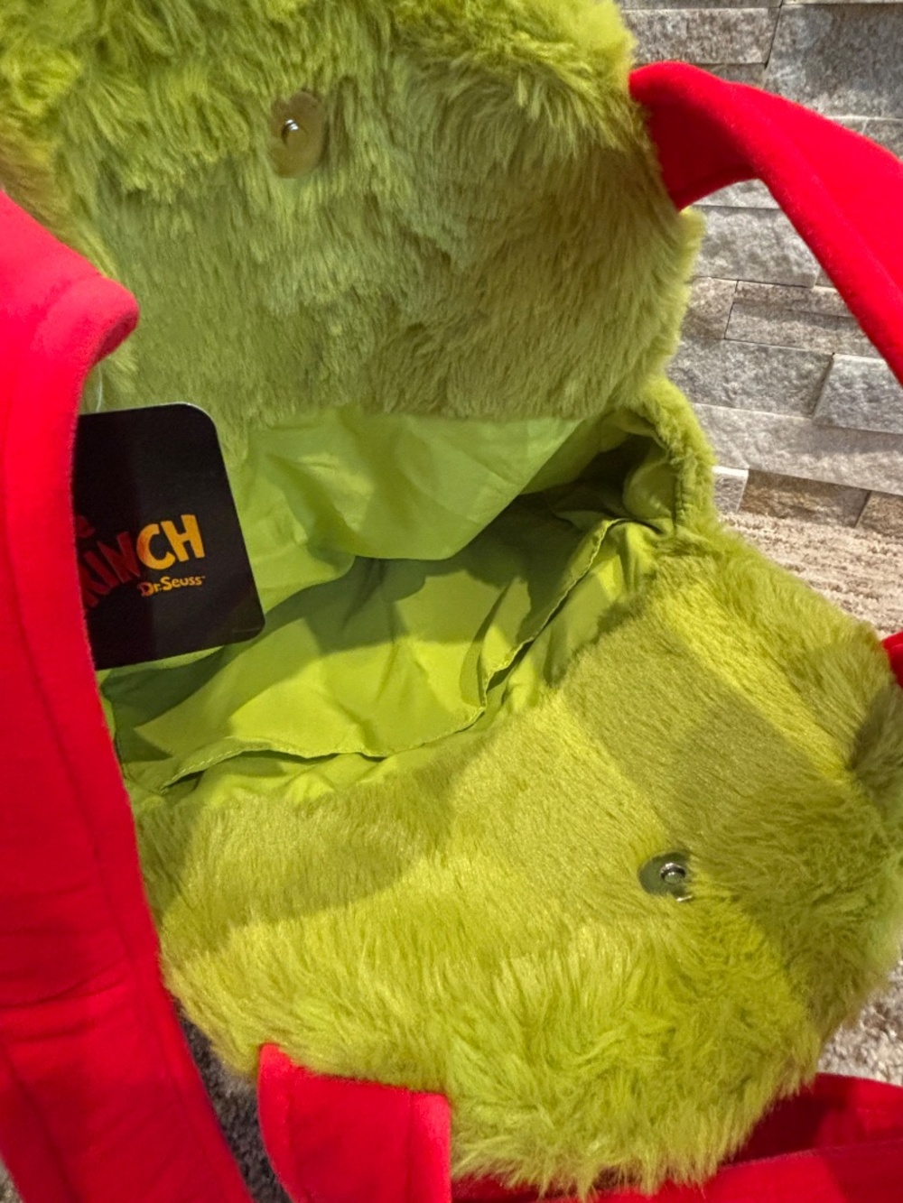 Dr. Seuss’ The Grinch Plush Tote Bag & Wallet Set - Officially Licensed - Picture 8 of 16